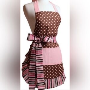 2 sided Flirty apron pinup baking cupcake  photography Prop v polka dot